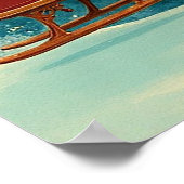 Santa Claus in sleigh with reindeer ポスター (角)