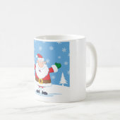 Santa Claus in Snowy Winter Scene コーヒーマグカップ (正面右)