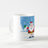 Santa Claus in Snowy Winter Scene コーヒーマグカップ (正面左)
