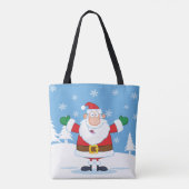 Santa Claus in Snowy Winter Scene トートバッグ (裏面)