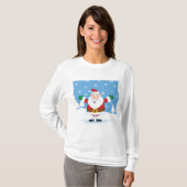 Santa Claus in Snowy Winter Scene Tシャツ (正面フル)