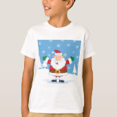 Santa Claus in Snowy Winter Scene Tシャツ (正面)