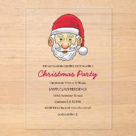 Santa Claus invites you to a Christmas party アクリル招待状