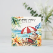 Santa Claus is at the beach for Christmas in July カード (スタンド正面)