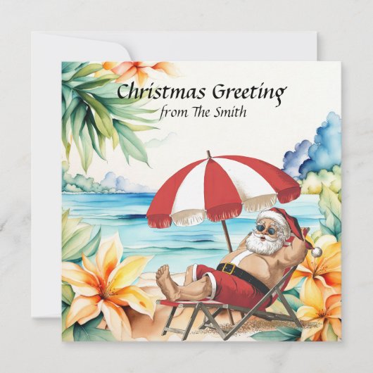 Santa Claus is at the beach for Christmas in July カード (正面)
