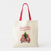 Santa Claus Is Coming To Town Red Truck トートバッグ (裏面)