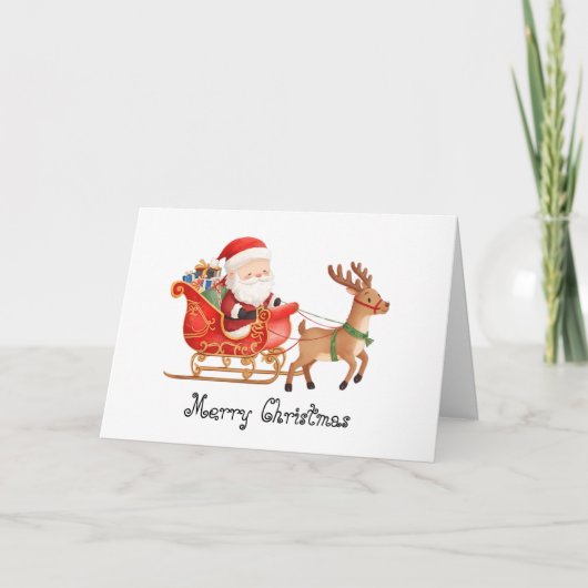 Santa Claus is coming whimsical Greeting Card カード (正面)