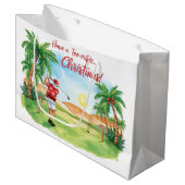 Santa Claus is golfing Christmas in July  ラージペーパーバッグ (正面アングル)