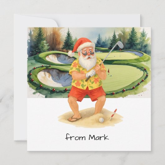 Santa Claus is golfing on golf course at Baunker シーズンカード (正面)