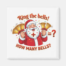 Santa Claus Jingle Bells Addition Math Game Magnet