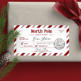 Santa Claus Mail North Pole Christmas ラベル