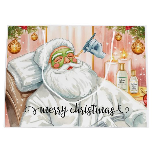 Santa Claus Merry Christmas from California ラージペーパーバッグ (正面)