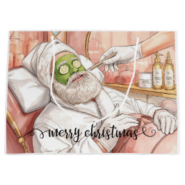 Santa Claus Merry Christmas from Spa in California ラージペーパーバッグ