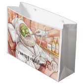 Santa Claus Merry Christmas from Spa in California ラージペーパーバッグ (正面アングル)