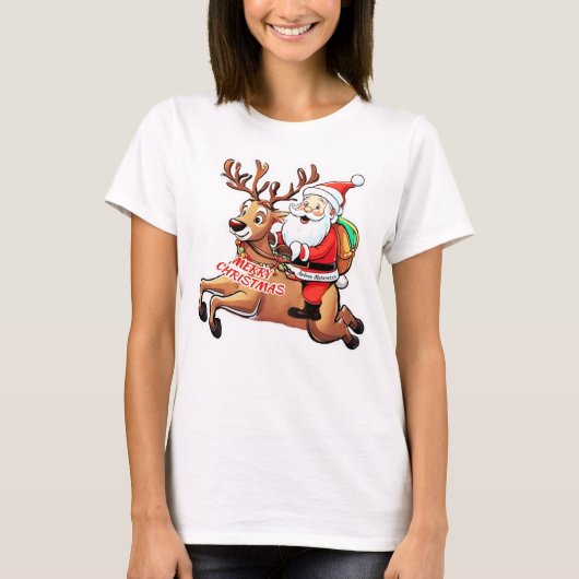 Santa Claus Merry Christmas Tシャツ (正面)