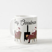 Santa Claus mug in front of the fireplace コーヒーマグカップ (正面左)