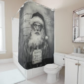 Santa Claus Mugshot：リストいけなが間違って表示 シャワーカーテン (インサイチュ)