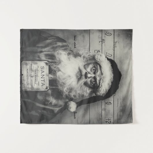 Santa Claus Mugshot:リストいけなが間違って表示 タペストリー (正面(横))