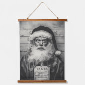 Santa Claus Mugshot:リストいけなが間違って表示 吊り下げ型タペストリー (正面)