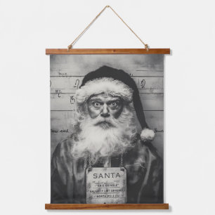 Santa Claus Mugshot:リストいけなが間違って表示 吊り下げ型タペストリー