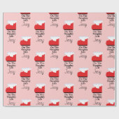 Santa Claus Naughty List Sock Christmas Gift ラッピングペーパー (フラット)