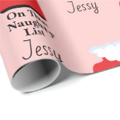 Santa Claus Naughty List Sock Christmas Gift ラッピングペーパー (ロールコーナー)