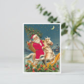 Santa Claus on a wooden horse ポストカード (スタンド正面)