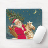 Santa Claus on a wooden horse マウスパッド (マウス)