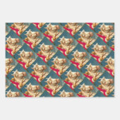 Santa Claus on a wooden horse ラッピングペーパーシート (正面2)