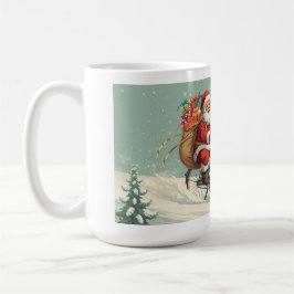 Santa Claus on Bicycle Christmas Mug コーヒーマグカップ