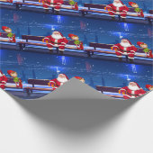 Santa Claus on Park bench ラッピングペーパー (角)
