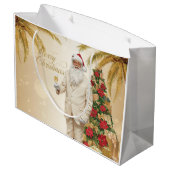 Santa Claus Palm Tree Glam Christmas Gift Bag Set ラージペーパーバッグ (裏面アングル)