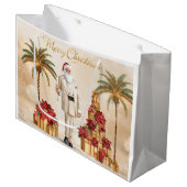 Santa Claus Palm Tree Glam Christmas Gift Bag Set ラージペーパーバッグ (正面アングル)