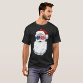 Santa Claus Patriotic USA Sunglasses Christmas in  Tシャツ (正面フル)