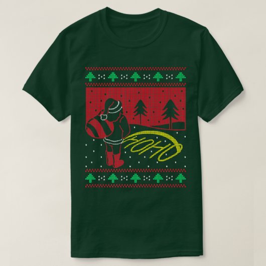 Santa Claus Peeing Ho Ho Snow Funny Christmas Tシャツ (デザイン正面)