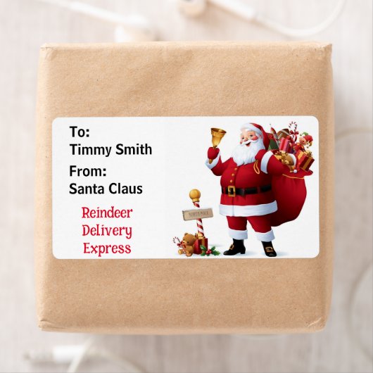 Santa Claus Personalize Child's Name Gift Labより ラベル (インサイチュ)