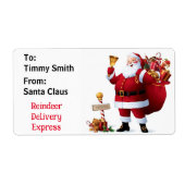 Santa Claus Personalize Child's Name Gift Labより ラベル (正面)