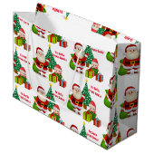 Santa Claus Personalize Name小妖精や小人 ラージペーパーバッグ (正面アングル)