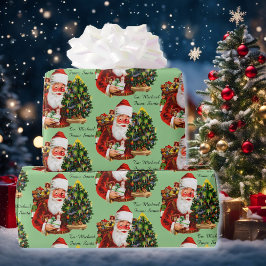 Santa Claus Personalize Recipients Name Christmas ラッピングペーパー