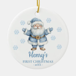 Santa Claus Personalized Baby's First Christmas セラミックオーナメント