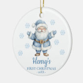 Santa Claus Personalized Baby's First Christmas セラミックオーナメント (左)