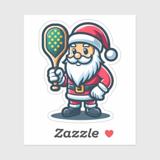 SANTA CLAUS - Pickleball Mascot Court Playerおもしろい シール (シート)