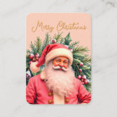 Santa Claus Pink Artsy Gift Tag Idea 名刺 (正面)