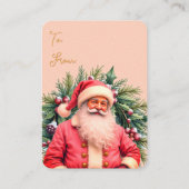 Santa Claus Pink Artsy Gift Tag Idea 名刺 (裏面)