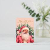Santa Claus Pink Artsy Gift Tag Idea 名刺 (スタンド正面)