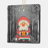 Santa Claus Pixelart Ho, Ho, Pixel Art  セラミックオーナメント (左)