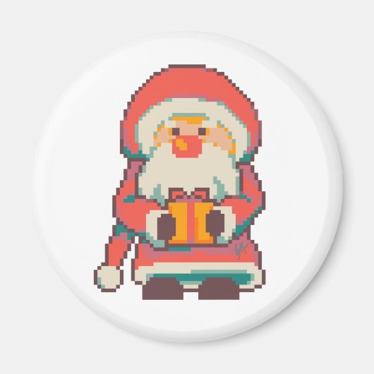 Santa Claus Pixelart, Pixel Art  マグネット (正面)