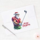 Santa Claus Playing Golf During the Holiday Season スクエアシール (封筒)