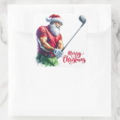 Santa Claus Playing Golf During the Holiday Season スクエアシール (バッグ)