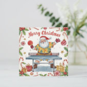 Santa Claus playing ping pong in a Hawaiian shirt シーズンカード (スタンド正面)